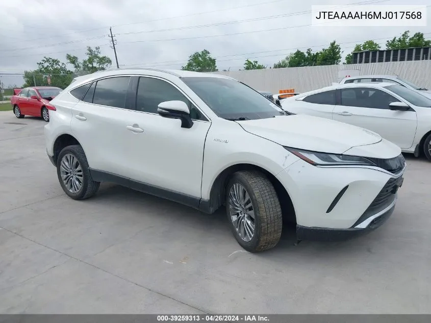 JTEAAAAH6MJ017568 2021 Toyota Venza Xle