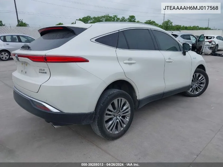 2021 Toyota Venza Xle VIN: JTEAAAAH6MJ017568 Lot: 39259313