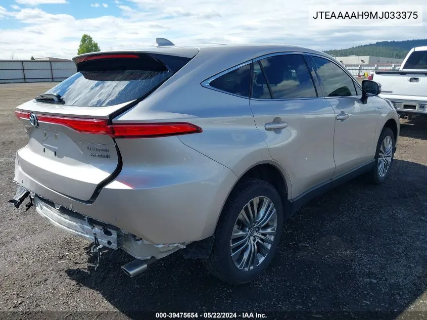 2021 Toyota Venza Limited VIN: JTEAAAAH9MJ033375 Lot: 39475654