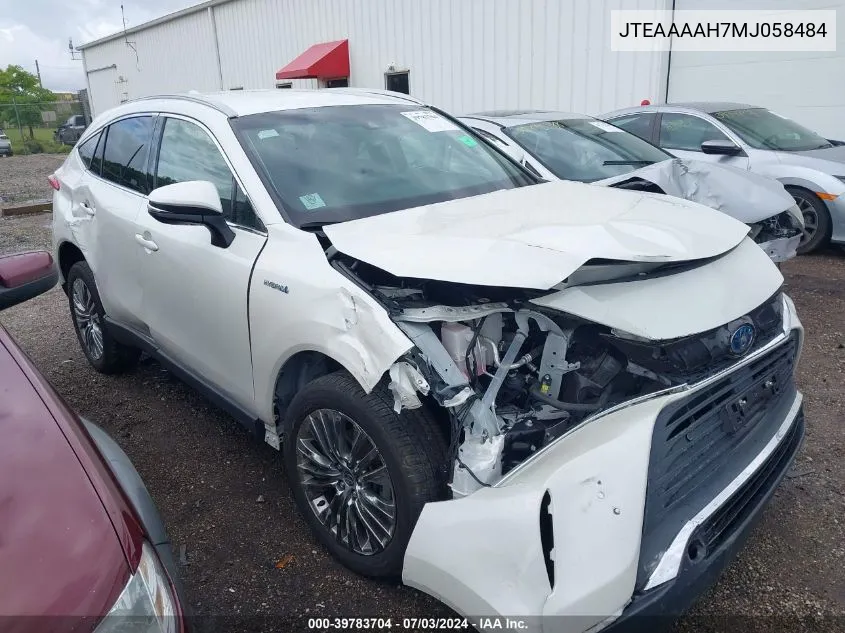 2021 Toyota Venza Xle VIN: JTEAAAAH7MJ058484 Lot: 39783704