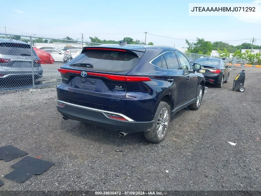 2021 Toyota Venza Xle VIN: JTEAAAAH8MJ071292 Lot: 39830472