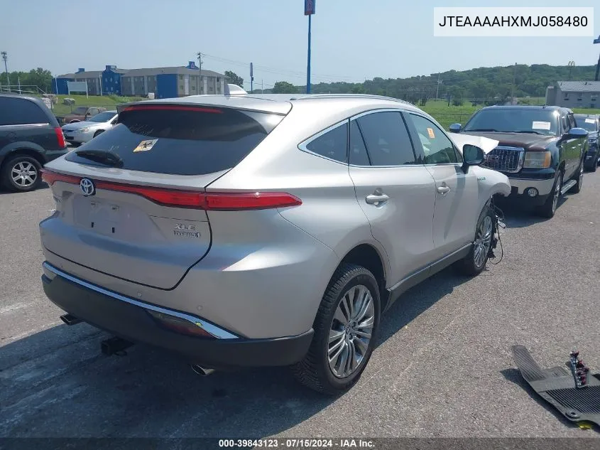 2021 Toyota Venza Xle VIN: JTEAAAAHXMJ058480 Lot: 39843123