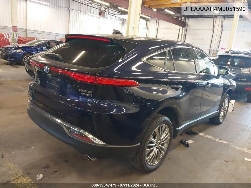 2021 Toyota Venza Limited VIN: JTEAAAAH4MJ051590 Lot: 39847479