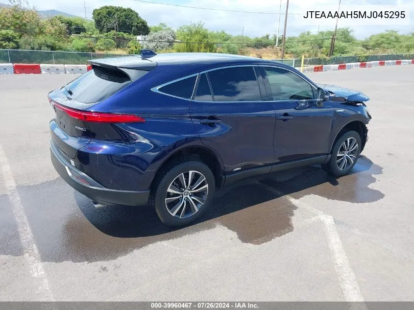 2021 Toyota Venza Le VIN: JTEAAAAH5MJ045295 Lot: 39960467