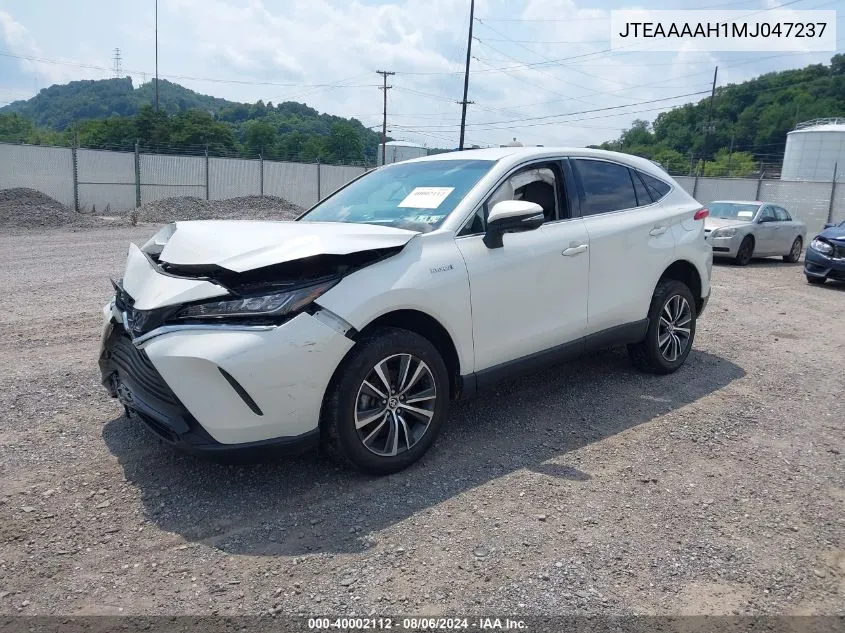 2021 Toyota Venza Le VIN: JTEAAAAH1MJ047237 Lot: 40002112