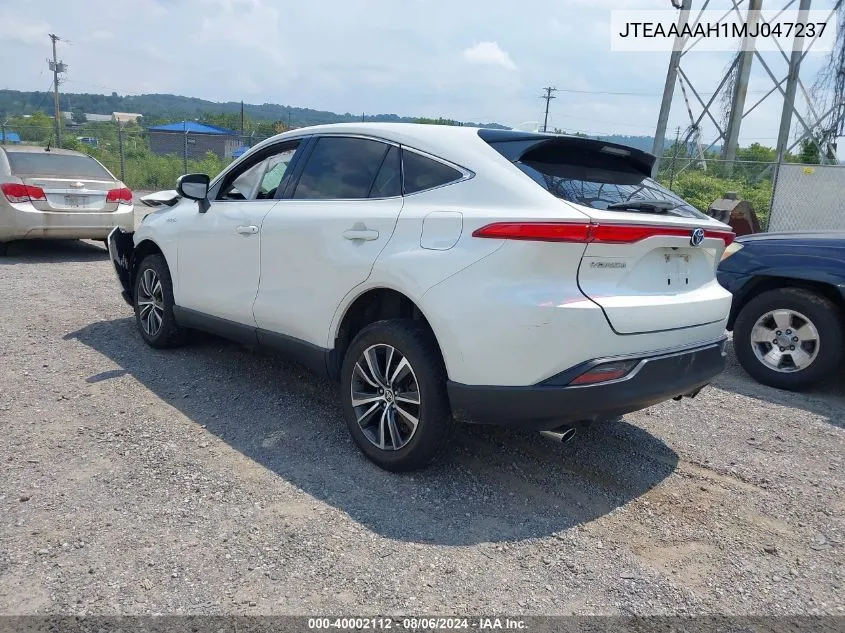 2021 Toyota Venza Le VIN: JTEAAAAH1MJ047237 Lot: 40002112