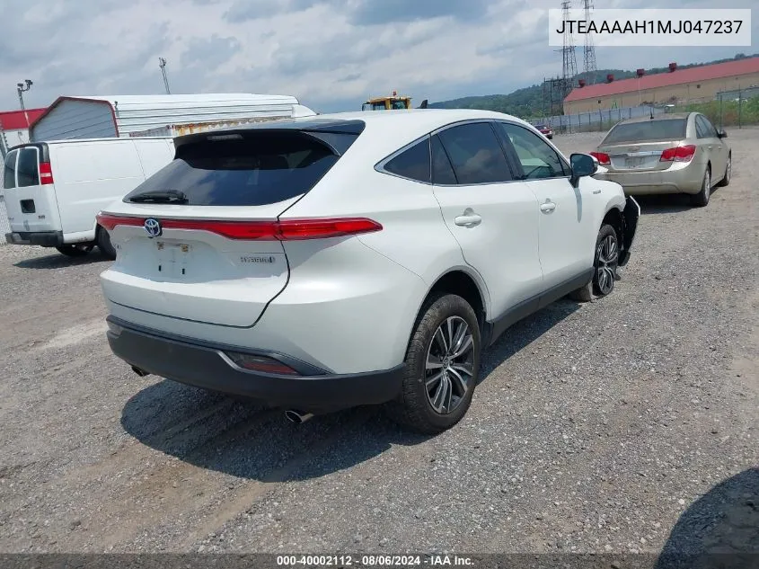 2021 Toyota Venza Le VIN: JTEAAAAH1MJ047237 Lot: 40002112