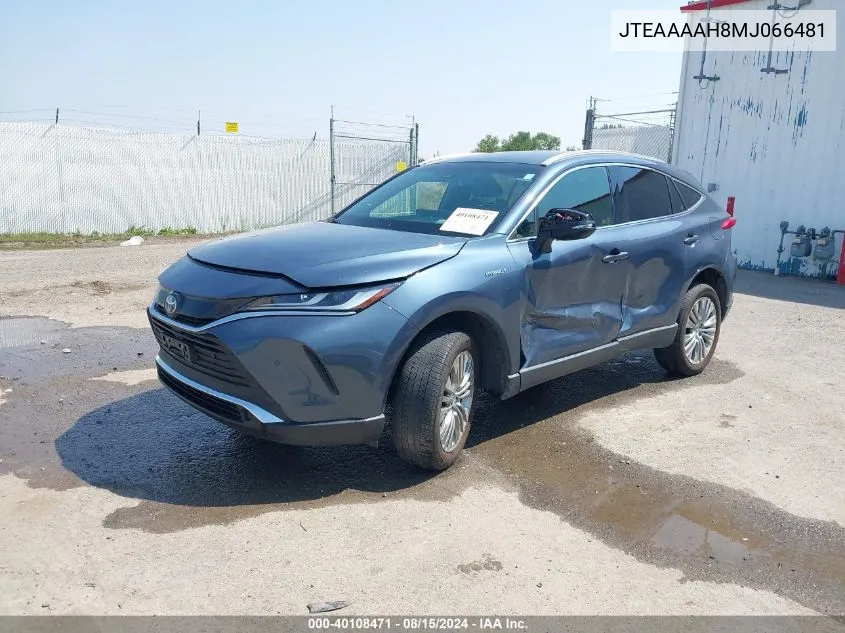 2021 Toyota Venza Xle VIN: JTEAAAAH8MJ066481 Lot: 40108471