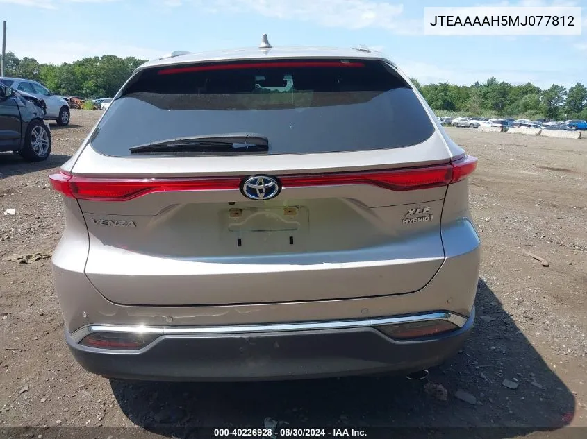 2021 Toyota Venza Xle VIN: JTEAAAAH5MJ077812 Lot: 40226928