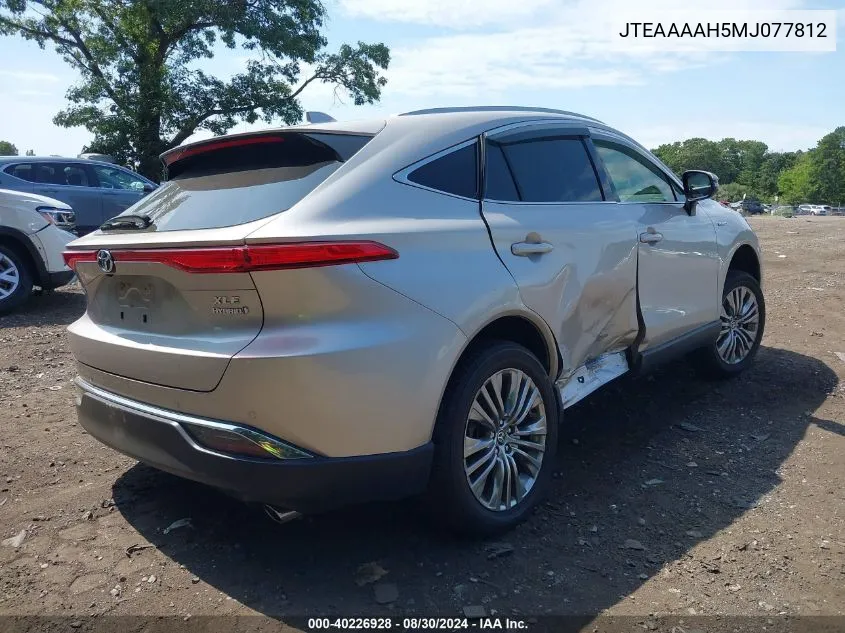 2021 Toyota Venza Xle VIN: JTEAAAAH5MJ077812 Lot: 40226928