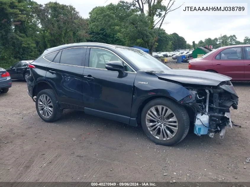 2021 Toyota Venza Le/Xle/Limited VIN: JTEAAAAH6MJ038789 Lot: 40270949