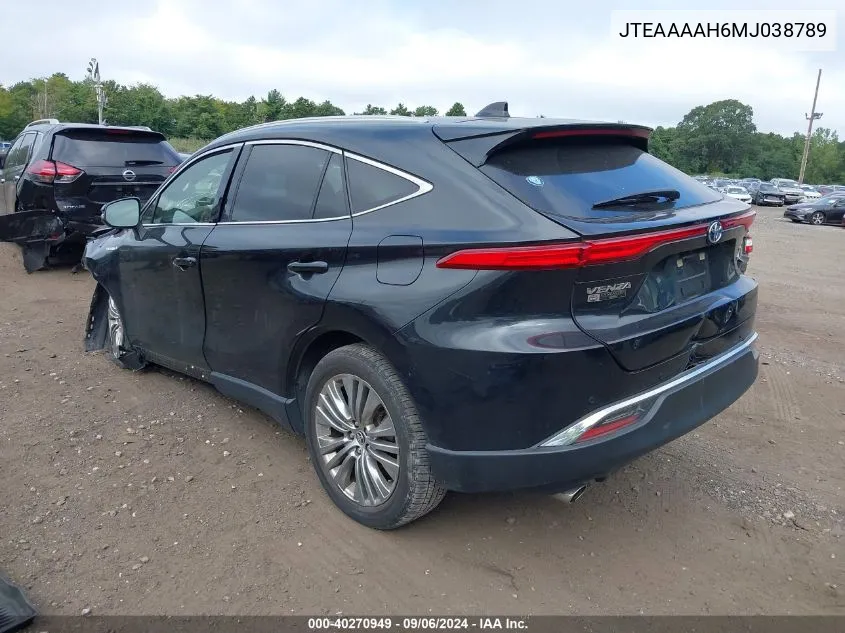 2021 Toyota Venza Le/Xle/Limited VIN: JTEAAAAH6MJ038789 Lot: 40270949