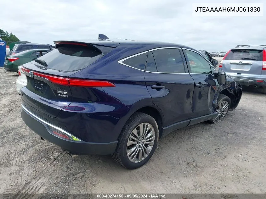 2021 Toyota Venza Limited VIN: JTEAAAAH6MJ061330 Lot: 40274155