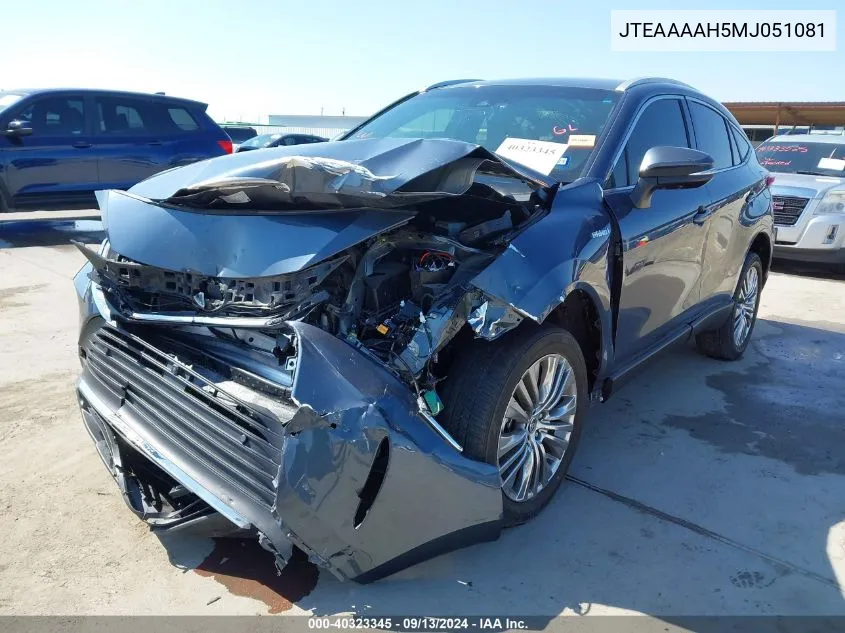 2021 Toyota Venza Limited VIN: JTEAAAAH5MJ051081 Lot: 40323345