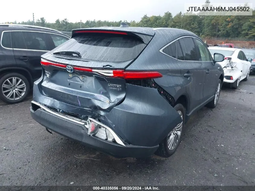 2021 Toyota Venza Limited VIN: JTEAAAAH6MJ045502 Lot: 40335056