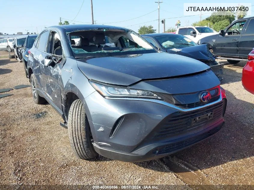 2021 Toyota Venza Le VIN: JTEAAAAH6MJ037450 Lot: 40365856