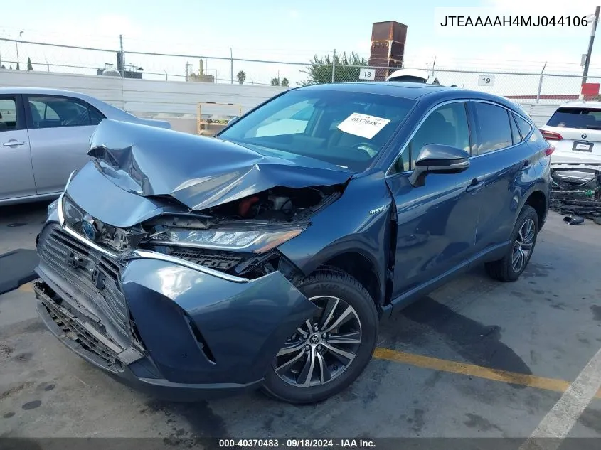 2021 Toyota Venza Le VIN: JTEAAAAH4MJ044106 Lot: 40370483