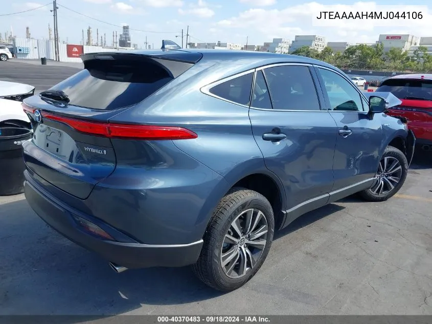 2021 Toyota Venza Le VIN: JTEAAAAH4MJ044106 Lot: 40370483