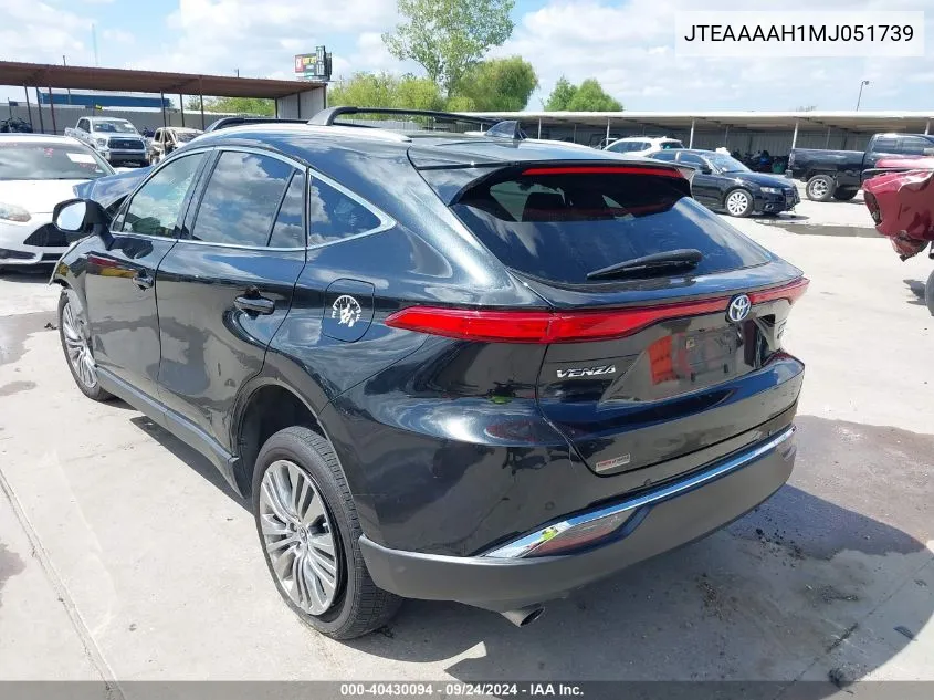 2021 Toyota Venza Limited VIN: JTEAAAAH1MJ051739 Lot: 40430094