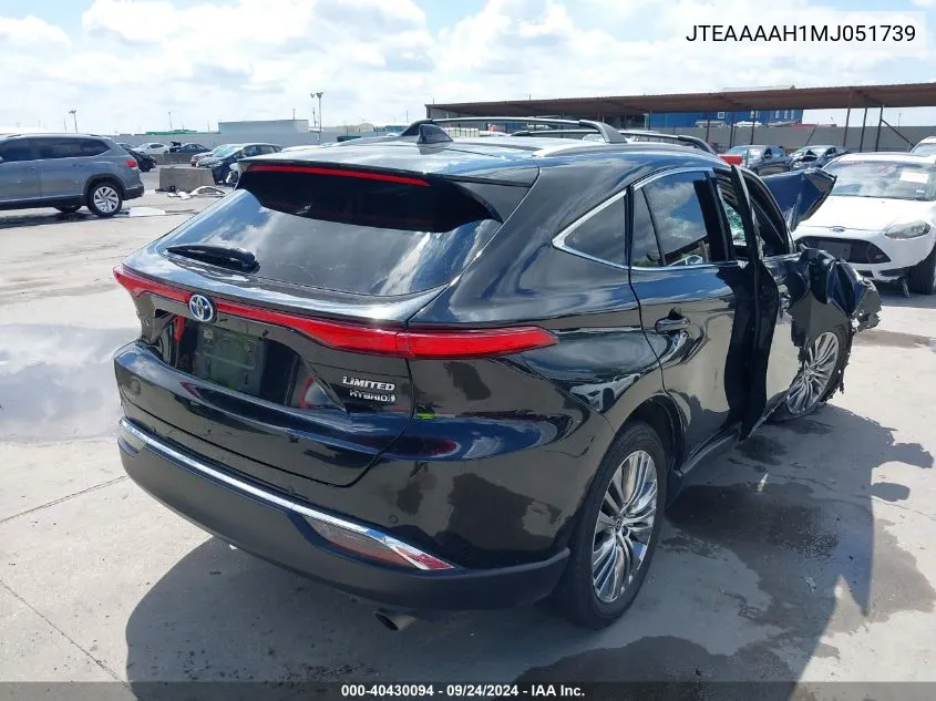 2021 Toyota Venza Limited VIN: JTEAAAAH1MJ051739 Lot: 40430094