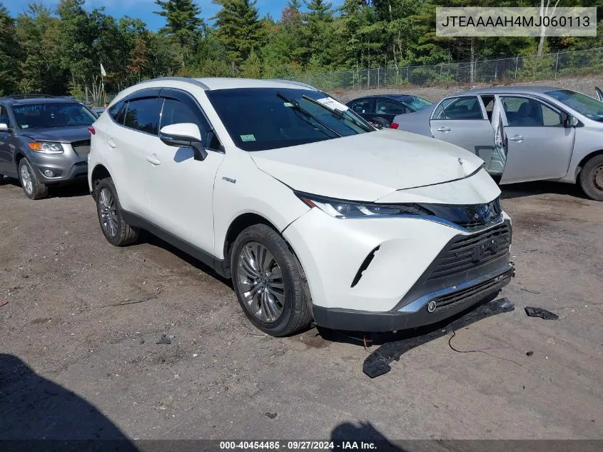 2021 Toyota Venza Xle VIN: JTEAAAAH4MJ060113 Lot: 40454485