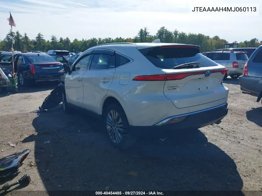 2021 Toyota Venza Xle VIN: JTEAAAAH4MJ060113 Lot: 40454485