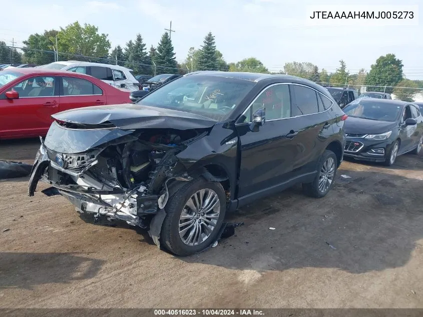 2021 Toyota Venza Xle VIN: JTEAAAAH4MJ005273 Lot: 40516023