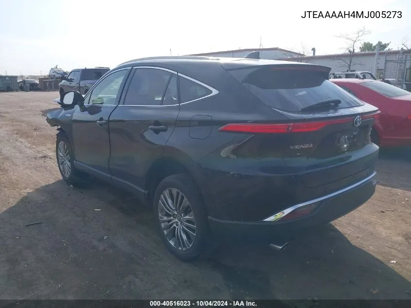 2021 Toyota Venza Xle VIN: JTEAAAAH4MJ005273 Lot: 40516023