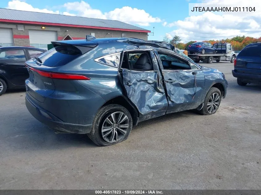 2021 Toyota Venza Le VIN: JTEAAAAH0MJ011104 Lot: 40517823