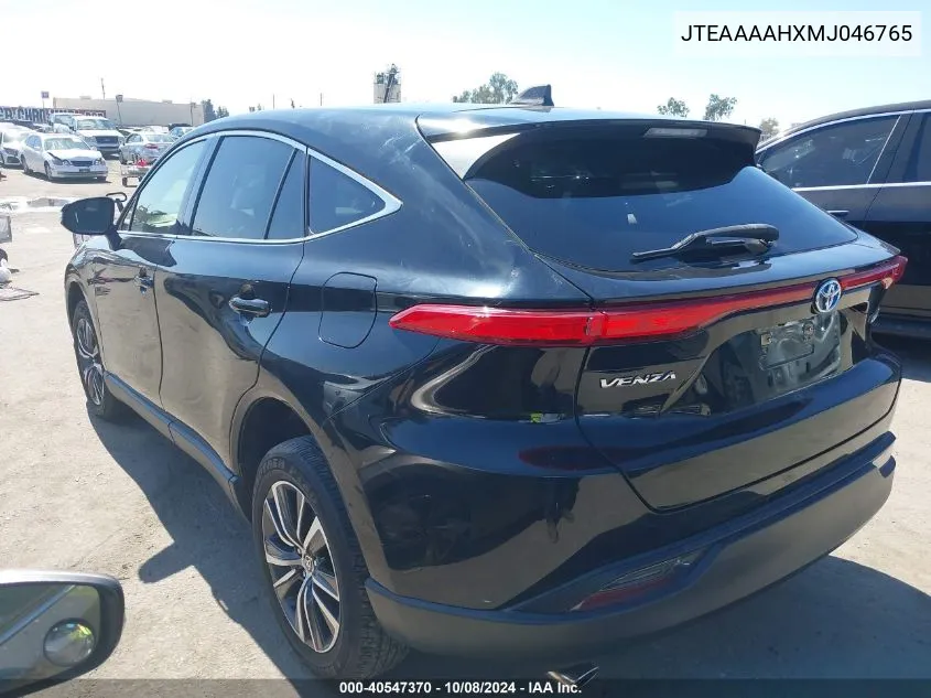 2021 Toyota Venza Le VIN: JTEAAAAHXMJ046765 Lot: 40547370