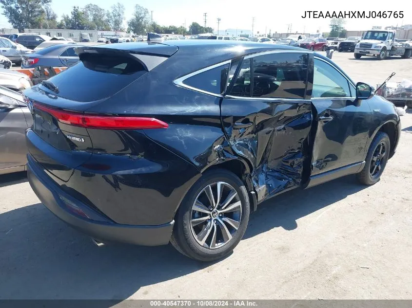 2021 Toyota Venza Le VIN: JTEAAAAHXMJ046765 Lot: 40547370