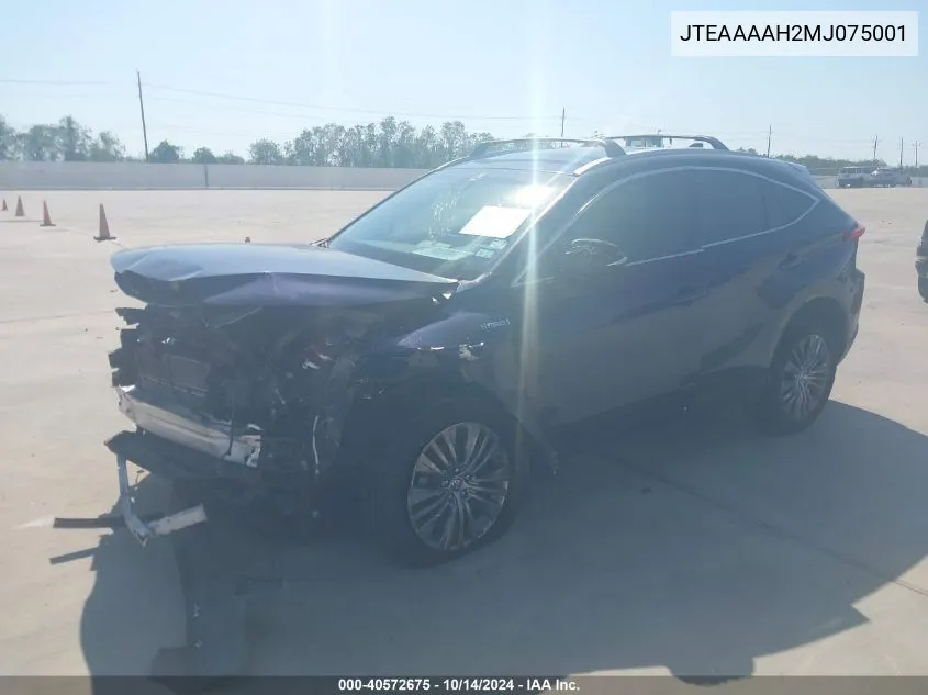 2021 Toyota Venza Xle VIN: JTEAAAAH2MJ075001 Lot: 40572675