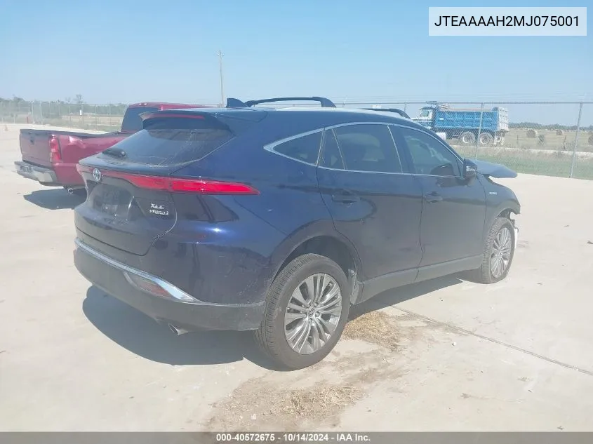 2021 Toyota Venza Xle VIN: JTEAAAAH2MJ075001 Lot: 40572675