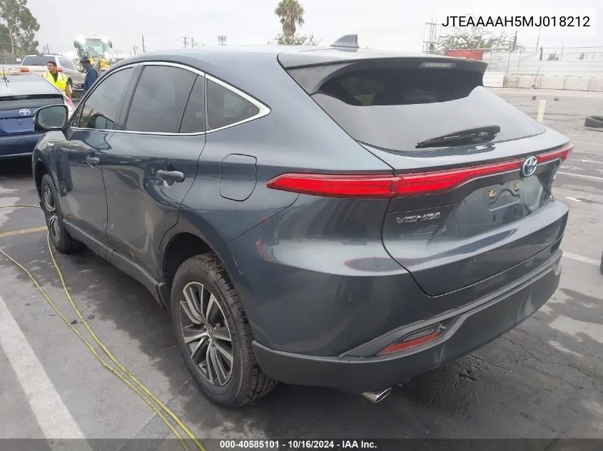 2021 Toyota Venza Le VIN: JTEAAAAH5MJ018212 Lot: 40585101