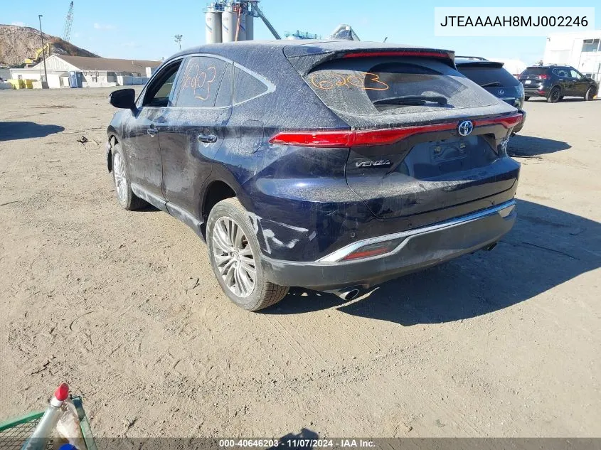 2021 Toyota Venza Limited VIN: JTEAAAAH8MJ002246 Lot: 40646203