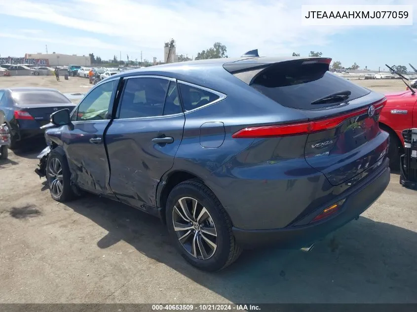 2021 Toyota Venza Le VIN: JTEAAAAHXMJ077059 Lot: 40653509