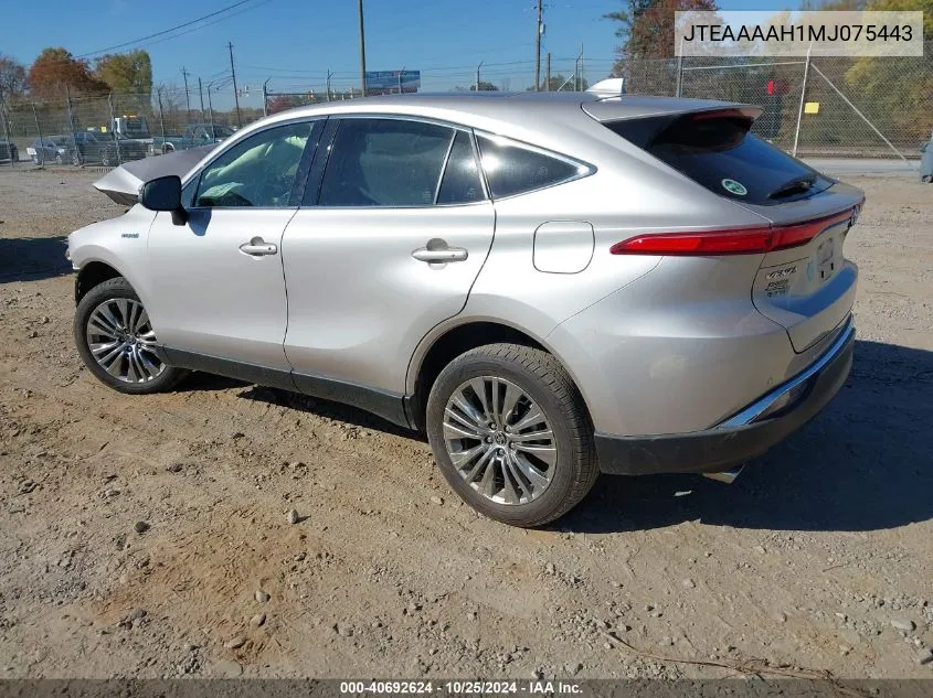 2021 Toyota Venza Limited VIN: JTEAAAAH1MJ075443 Lot: 40692624