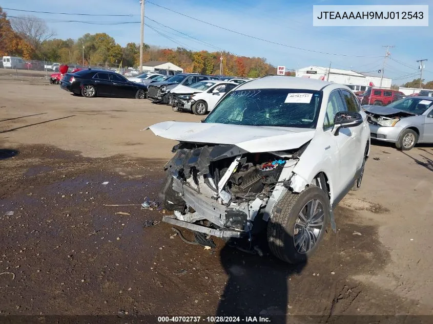 2021 Toyota Venza Le VIN: JTEAAAAH9MJ012543 Lot: 40702737