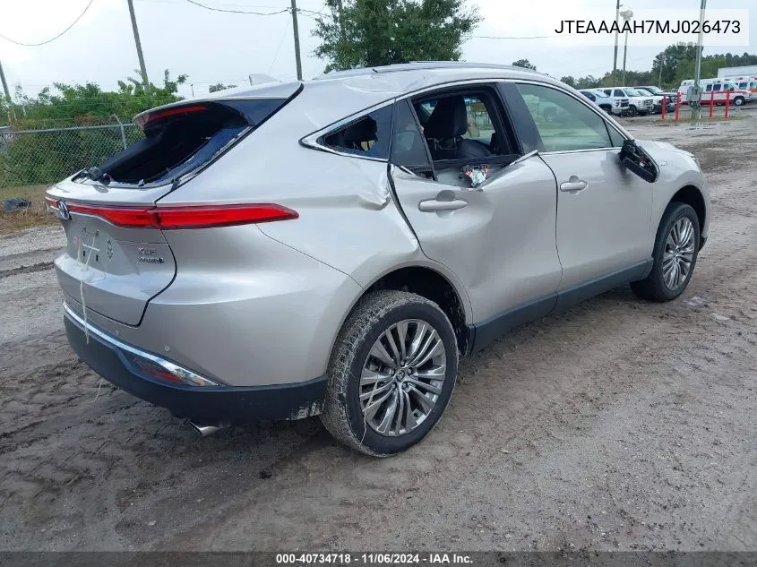 2021 Toyota Venza Xle VIN: JTEAAAAH7MJ026473 Lot: 40734718