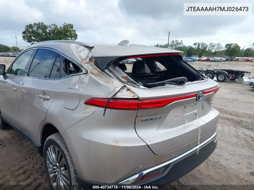 2021 Toyota Venza Xle VIN: JTEAAAAH7MJ026473 Lot: 40734718