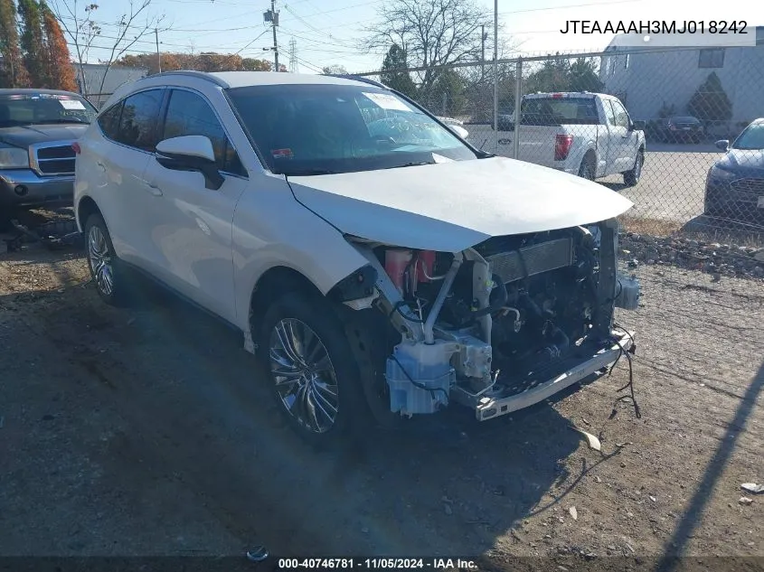 2021 Toyota Venza Le/Xle/Limited VIN: JTEAAAAH3MJ018242 Lot: 40746781