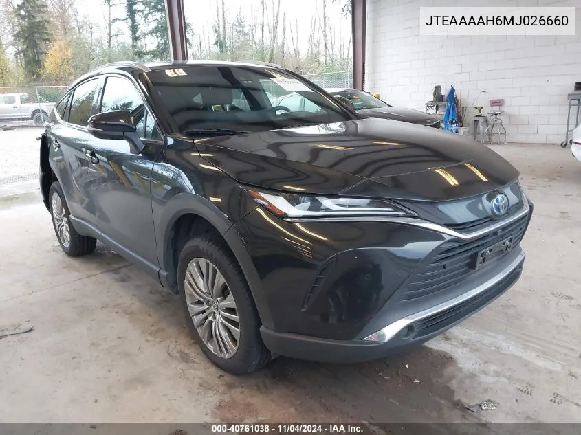 2021 Toyota Venza Limited VIN: JTEAAAAH6MJ026660 Lot: 40761038