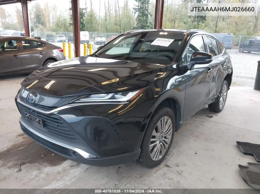 2021 Toyota Venza Limited VIN: JTEAAAAH6MJ026660 Lot: 40761038