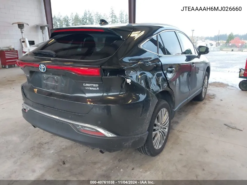 2021 Toyota Venza Limited VIN: JTEAAAAH6MJ026660 Lot: 40761038