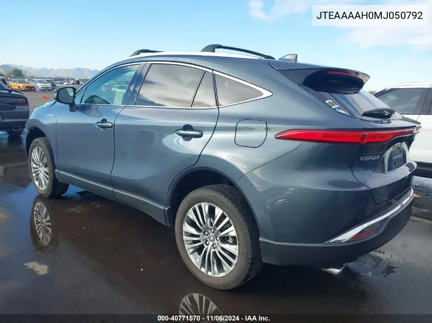 2021 Toyota Venza Xle VIN: JTEAAAAH0MJ050792 Lot: 40771570