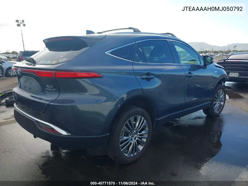 2021 Toyota Venza Xle VIN: JTEAAAAH0MJ050792 Lot: 40771570