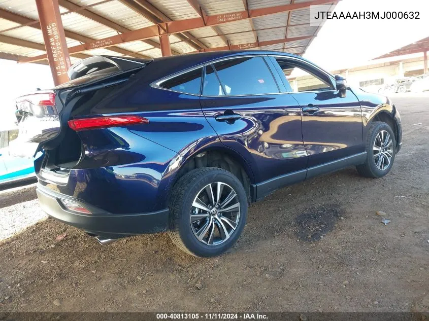 2021 Toyota Venza Le VIN: JTEAAAAH3MJ000632 Lot: 40813105