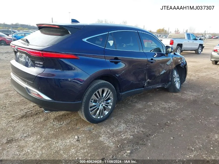 2021 Toyota Venza Limited VIN: JTEAAAAH1MJ037307 Lot: 40824435