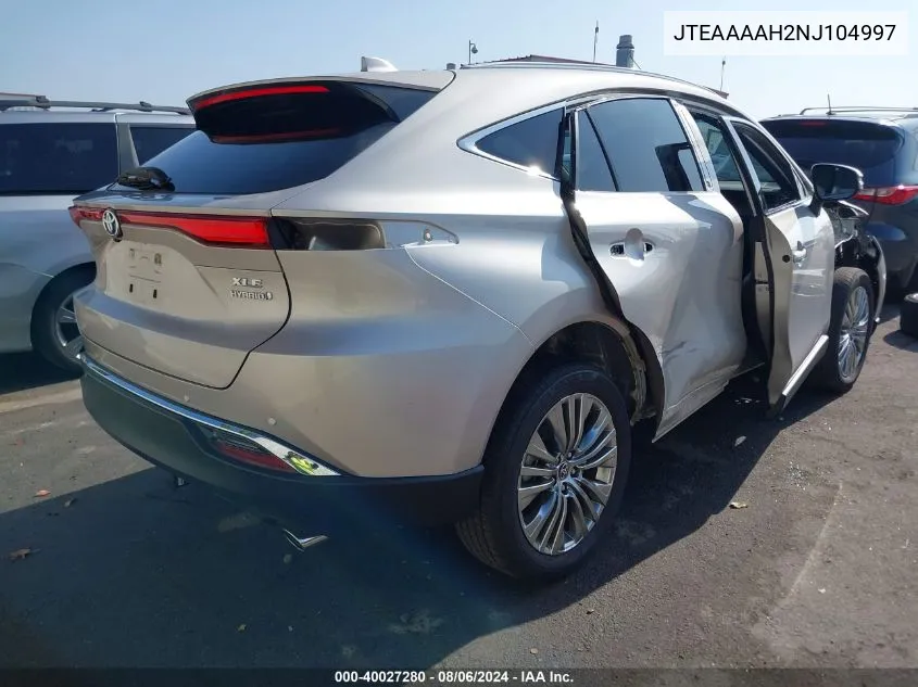 2022 Toyota Venza Xle VIN: JTEAAAAH2NJ104997 Lot: 40027280