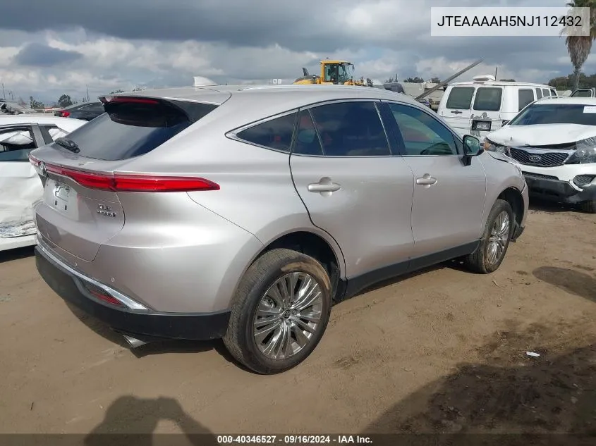 2022 Toyota Venza Le/Xle/Limited VIN: JTEAAAAH5NJ112432 Lot: 40346527